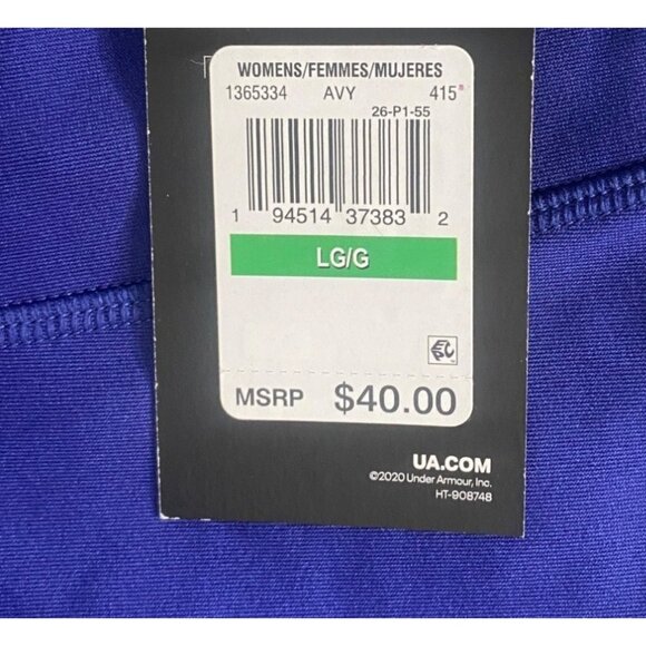 Under Armour HeatGear Compression Capri Leggings Women Size L Blue Yoga Gym - Picture 2 of 5